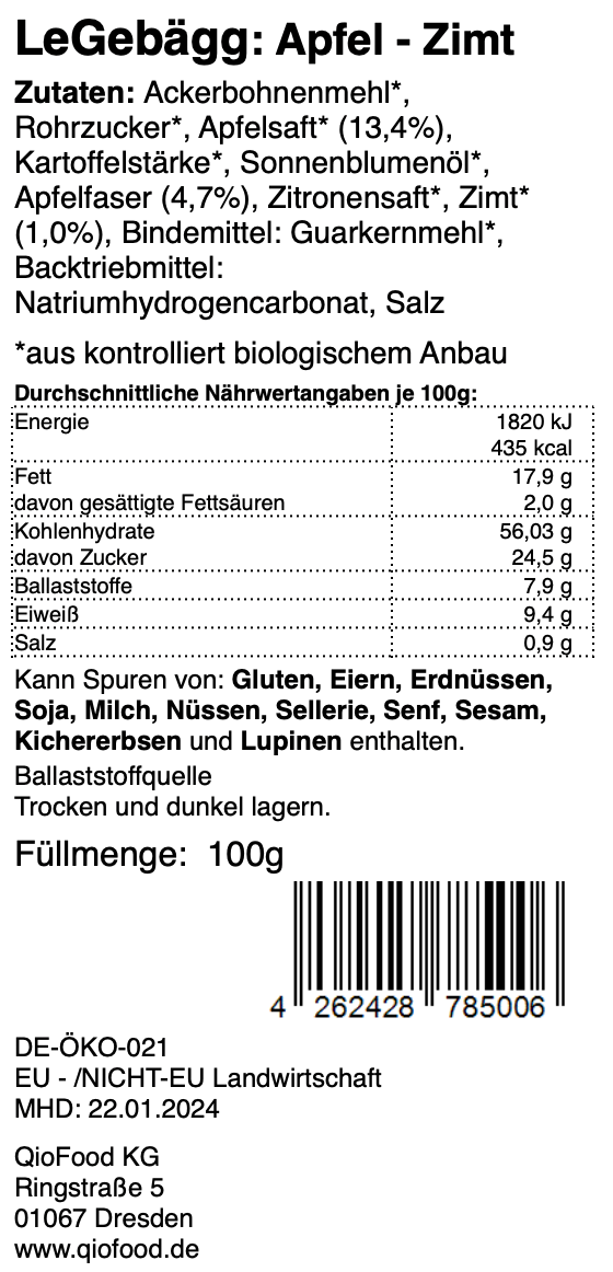 LeGebägg - Apfel Zimt 100g