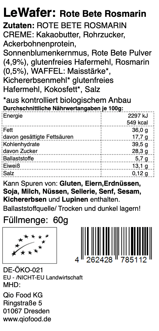 LeWafer - Rote Bete Rosmarin 60g