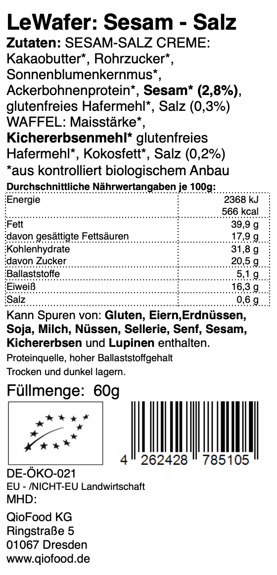 LeWafer - Sesam Salz 60g