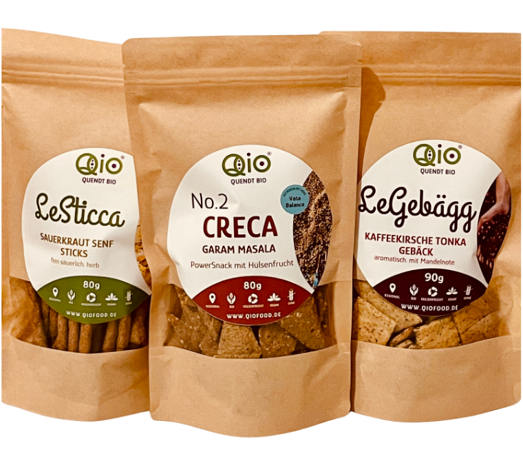 Qio Pflanzenkraft-Entdecker-Bundle – Vegane High-Protein Bohnen-Snacks aus regionalem Anbau für nachhaltigen Genuss und Leistungsfähigkeit